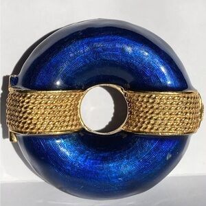 Vintage Youth Dew Solid Perfume Compact-blue Enamel